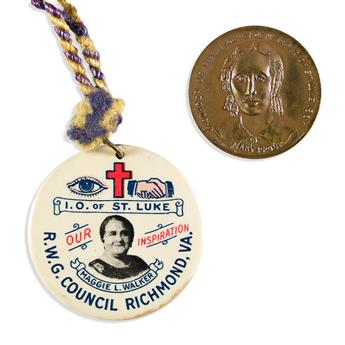 (BUSINESS--FINANCIAL.) Group of items relating to bank president Maggie Lena Walker and her Order of St. Luke.